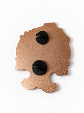Back of Choosin’ Texas enamel pin showing two black pin posts