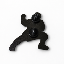 - Back of Kendrick Lamar Kung Fu Kenny enamel pin showing metal pin posts