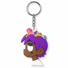Full view of Lil Uzi Vert keychain with metal chain and keyring