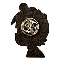 Back of purple Lil Uzi Vert enamel pin showing metal pin posts